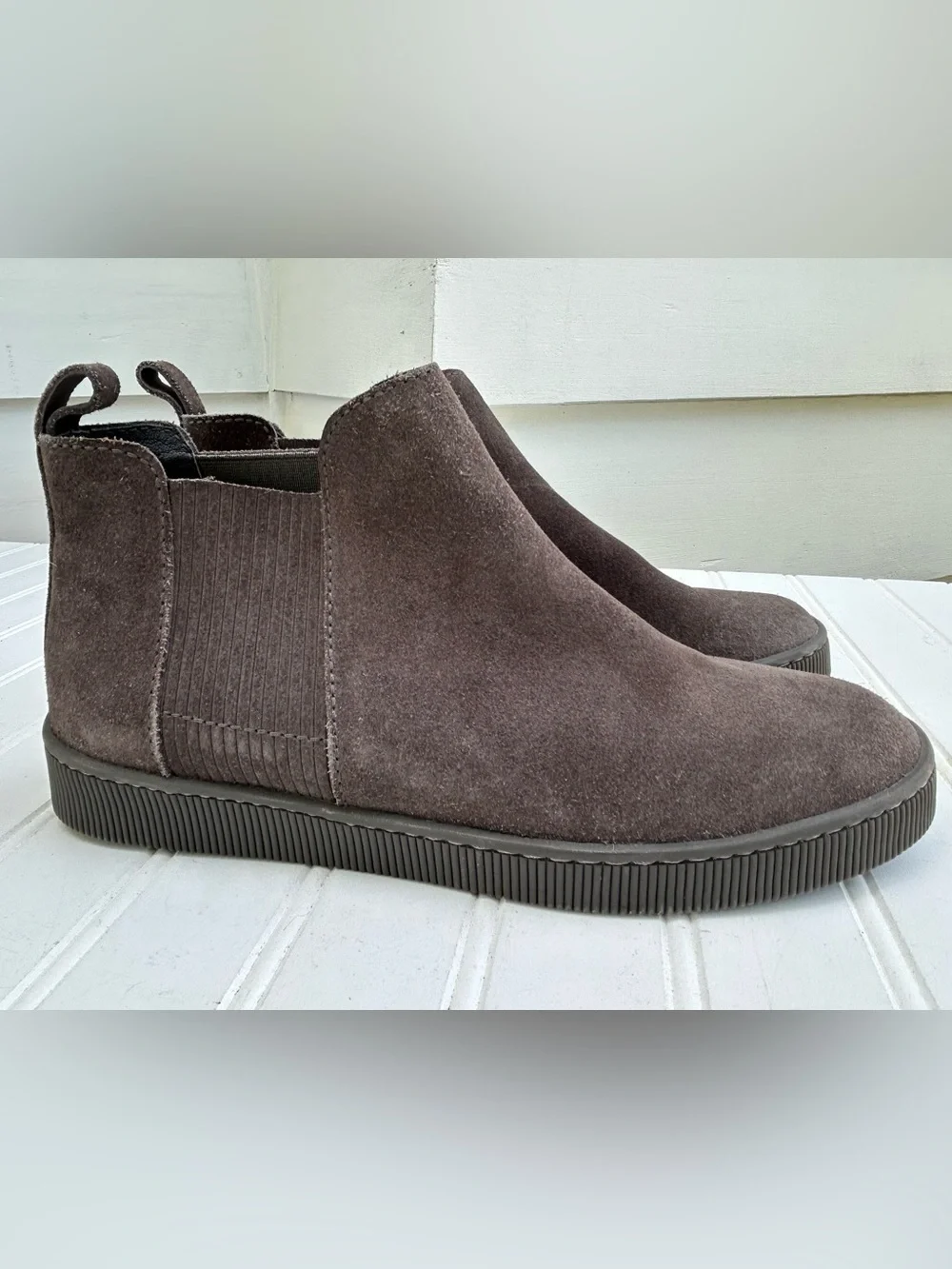 Pedro Garcia Boots Suede Chelsea Pull On Grayish Made in Spain Size 40